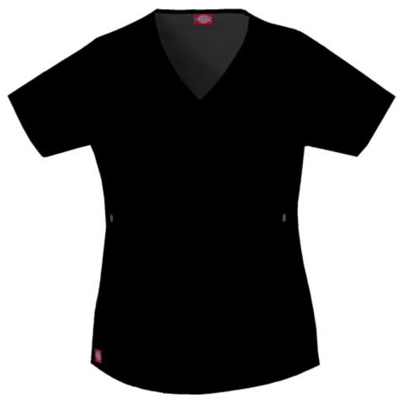 Dickies 817355 Gen Flex Mock Wrap Scrub Top Black - Picture 1 of 3